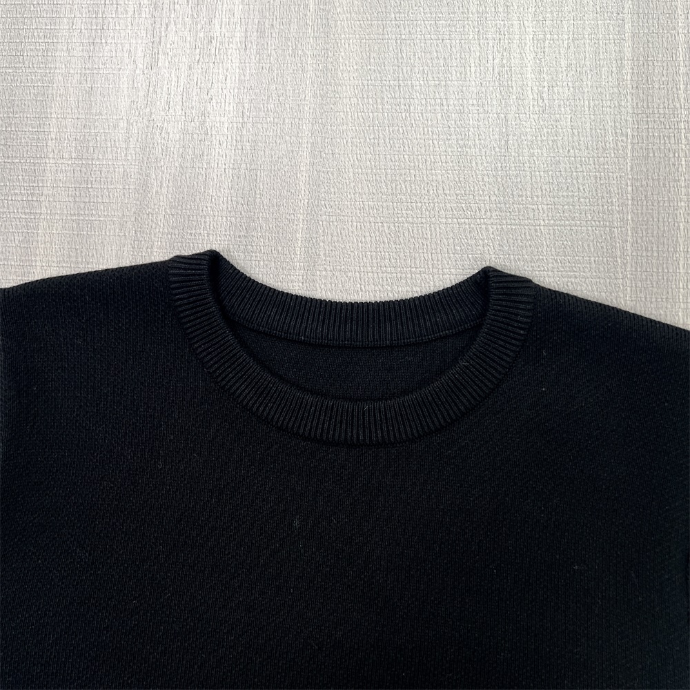 Изготовленные на заказ женские топы FNJIA с короткими рукавами и круглым вырезом вязаная футболка