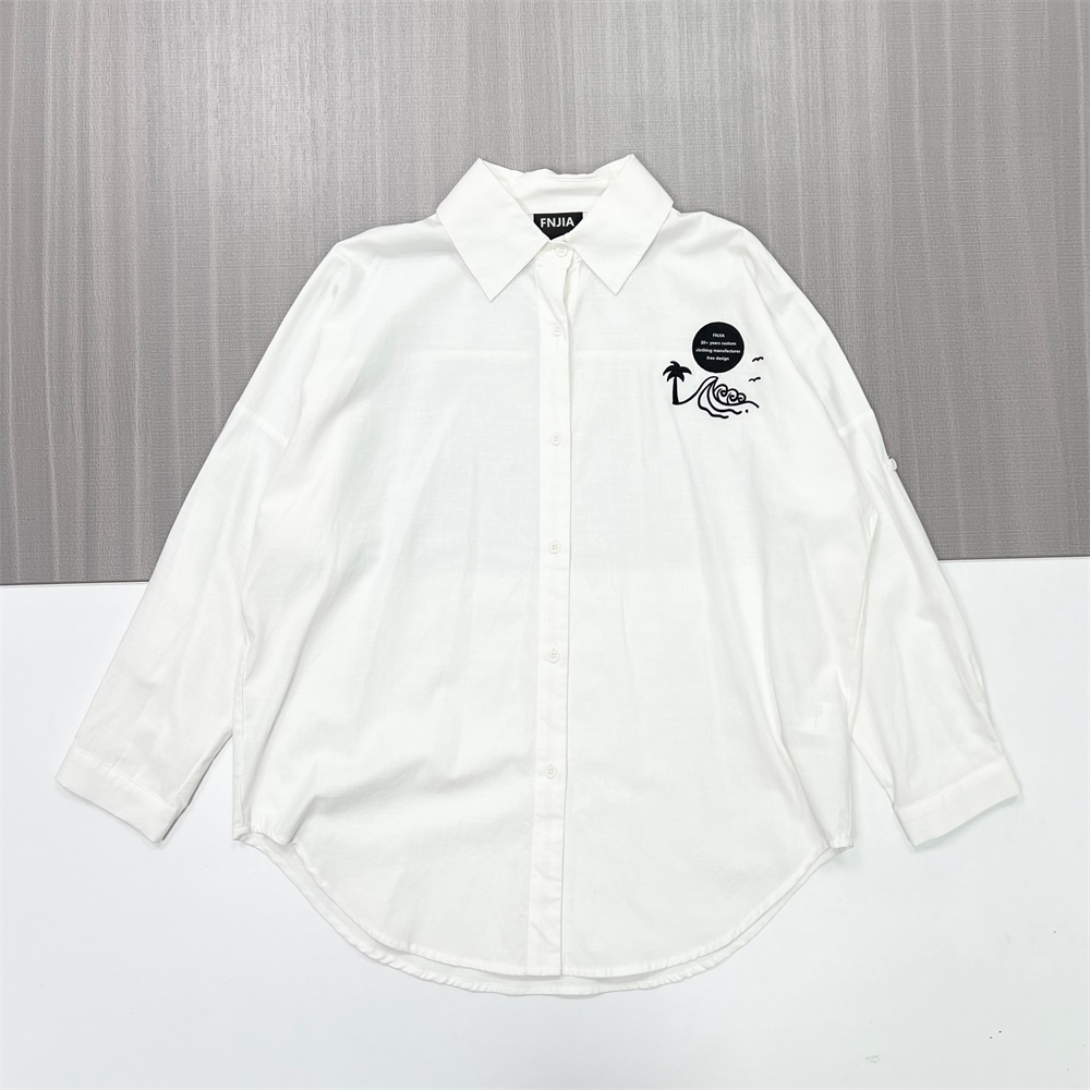 Изготовленная на заказ модная рубашка с логотипом FNJIA, вышитая на заказ, для осени