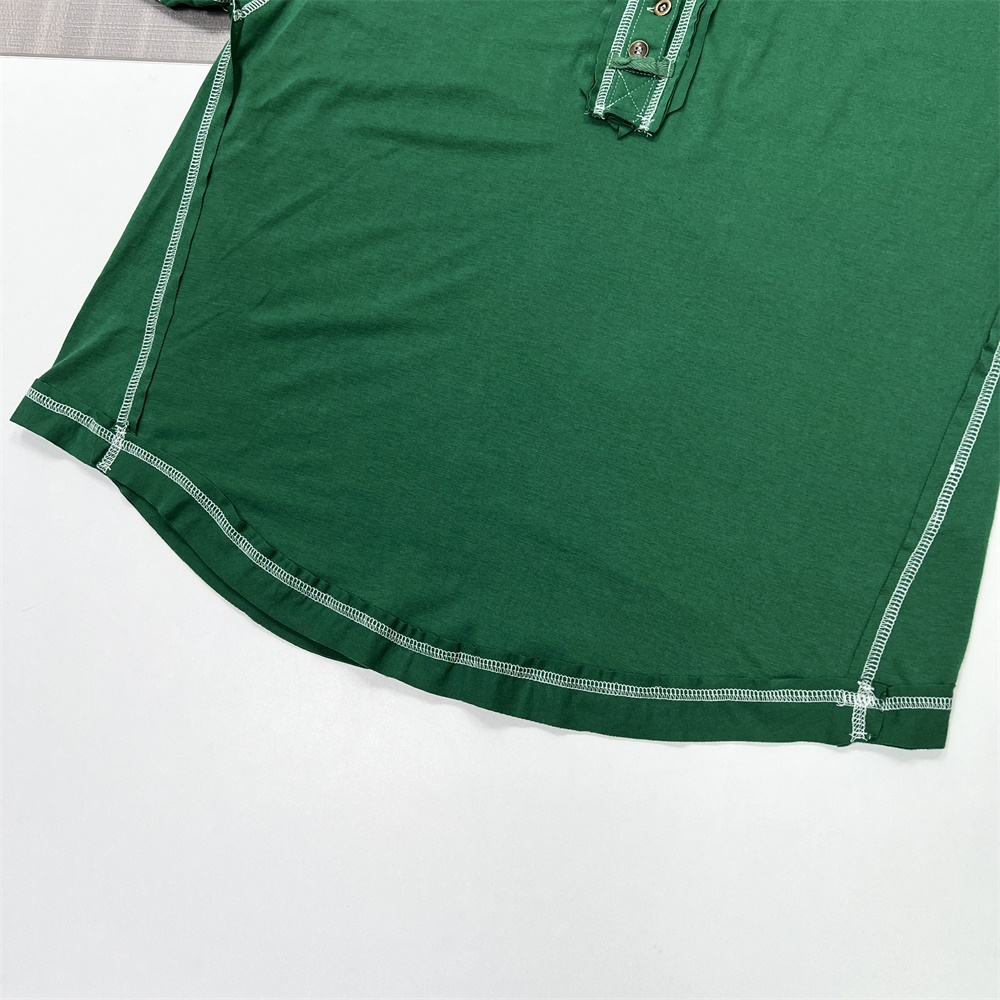 Женская футболка-пуловер с круглым вырезом и пуговицами на заказ