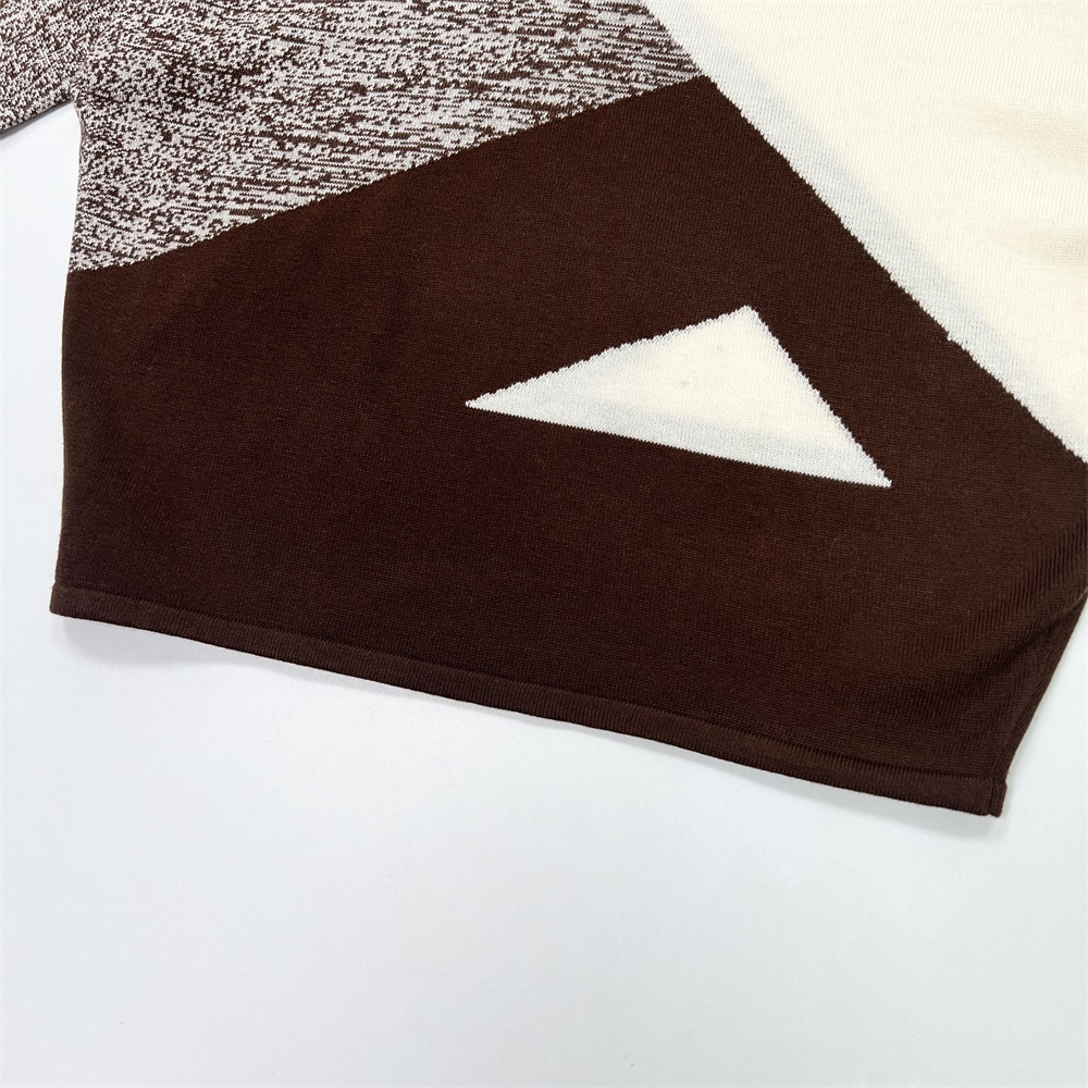 Вязаные на заказ женские топы с геометрическим цветовым узором FNJIA Women&amp;#039;s