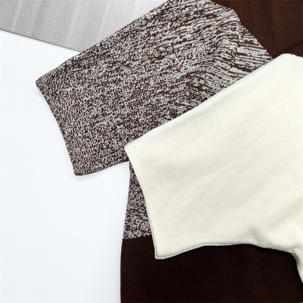 Вязаные на заказ женские топы с геометрическим цветовым узором FNJIA Women&amp;#039;s