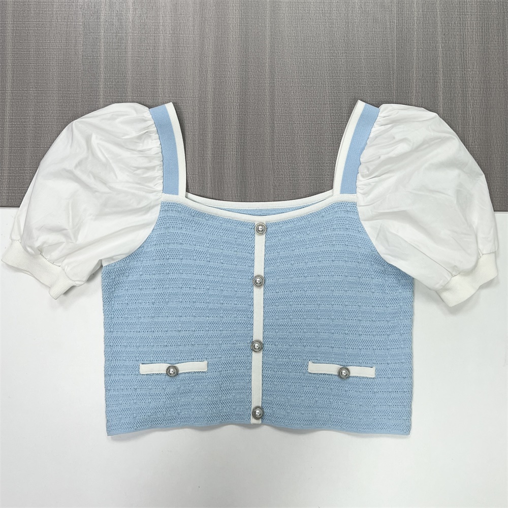 Модный женский мини-кардиган с пышными рукавами в стиле Шанель, выполненный на заказ в стиле FNJIA Chic