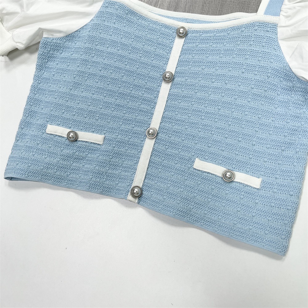 Модный женский мини-кардиган с пышными рукавами в стиле Шанель, выполненный на заказ в стиле FNJIA Chic