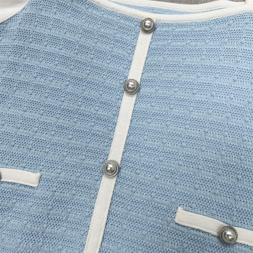 Модный женский мини-кардиган с пышными рукавами в стиле Шанель, выполненный на заказ в стиле FNJIA Chic