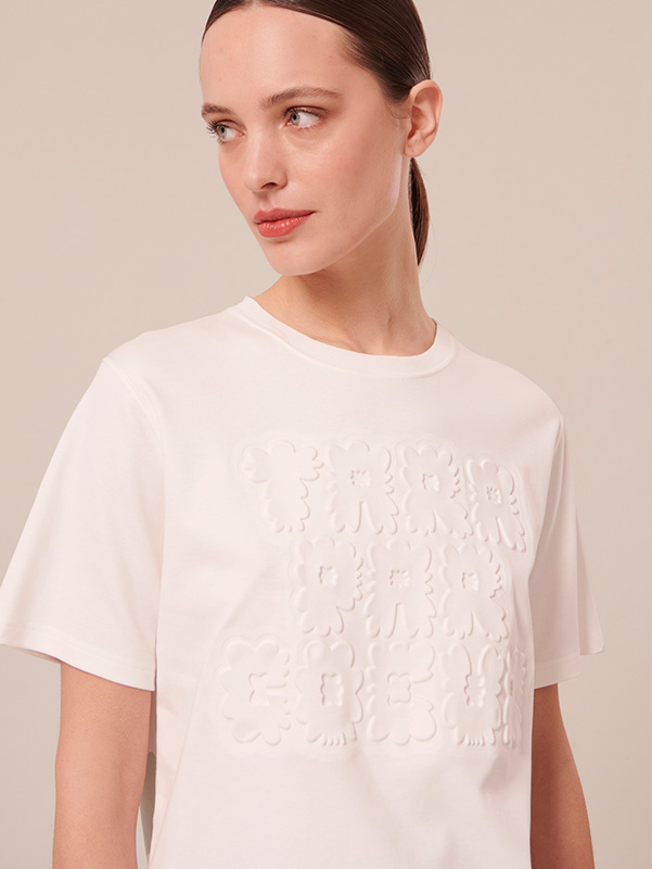 Женская белая хлопковая футболка