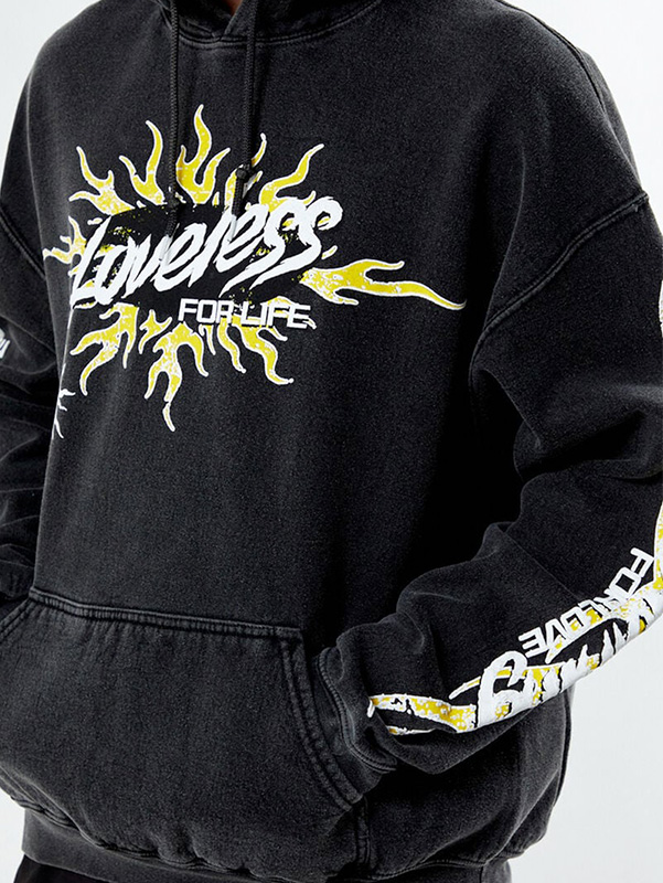 Мужская винтажная толстовка Оверсайз с капюшоном