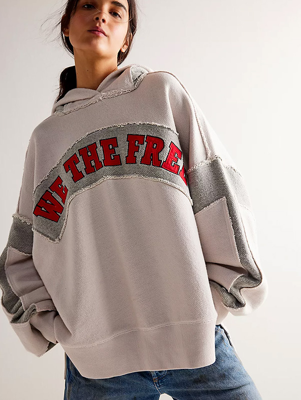 Женская толстовка оверсайз с вышивкой