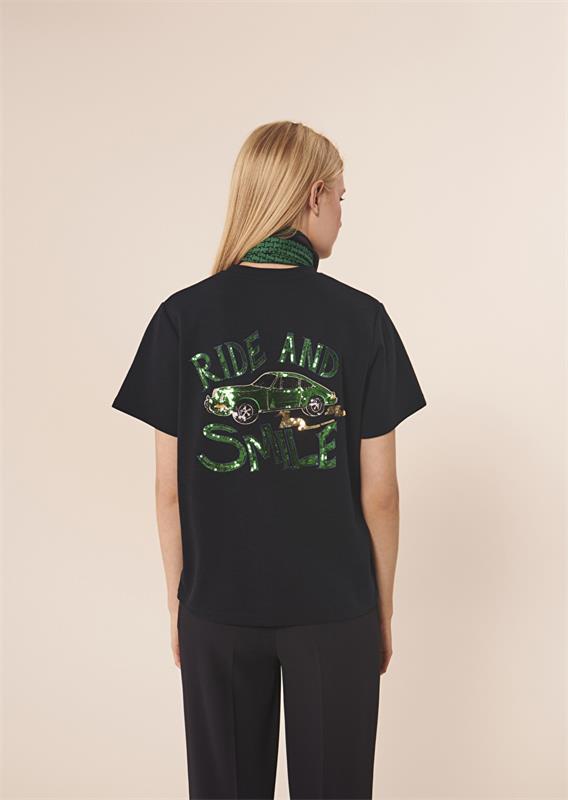 Автомобильная футболка с блестками