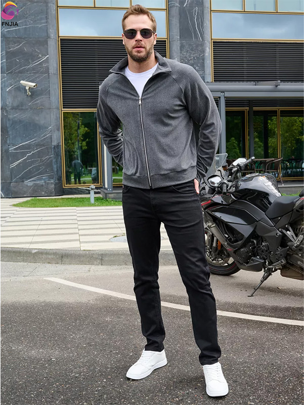 Серый вязаный жакет-кардиган на молнии