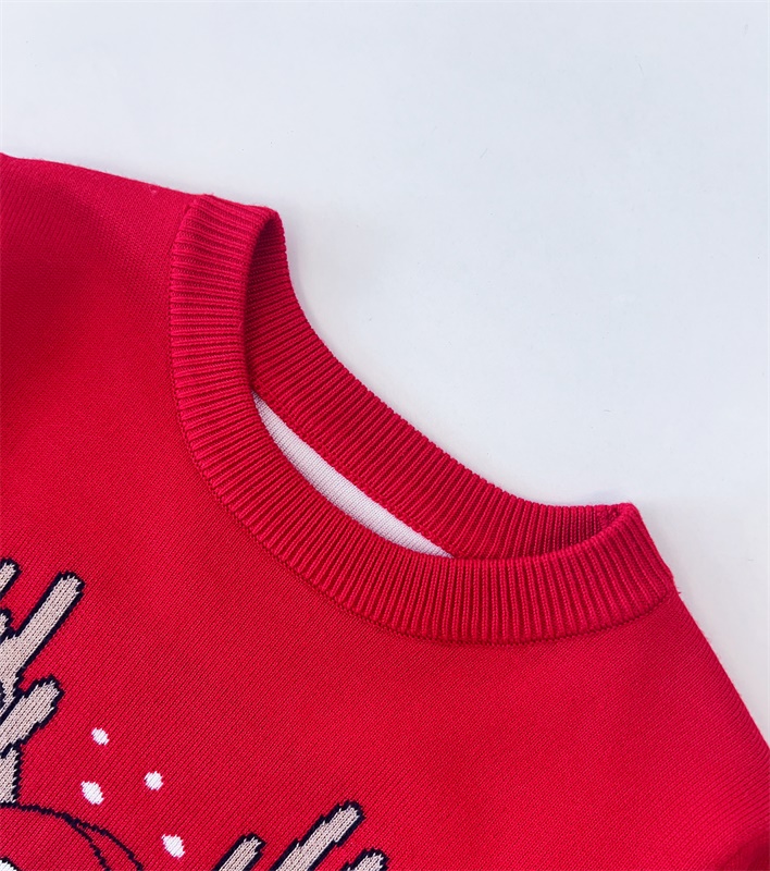 Рождественский свитер с головой красного оленя для детей