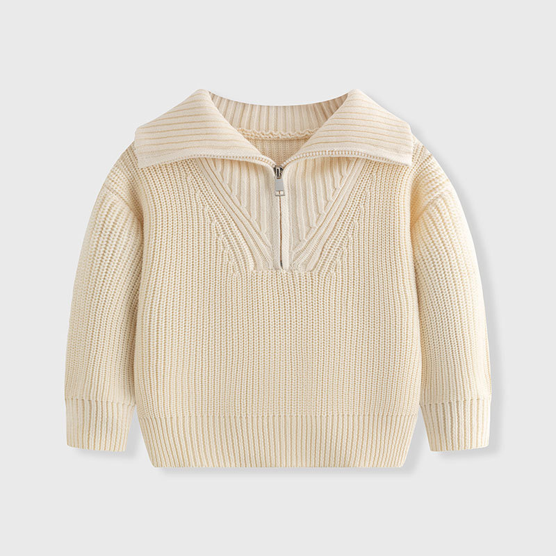 Однотонный детский свитер на молнии
