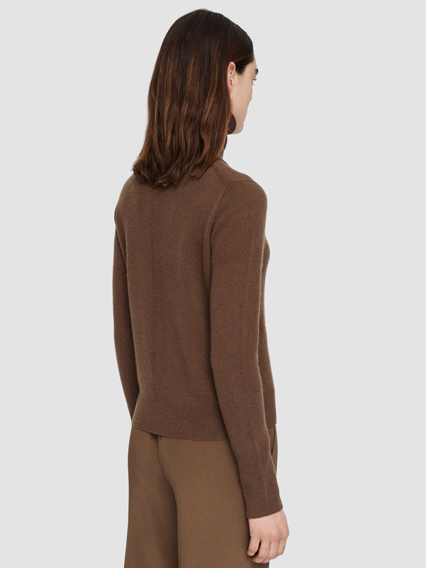 Женская модная однотонная вязаная водолазка с высоким воротом, свитер из чистого кашемира