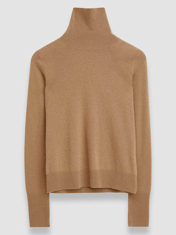 Женский кашемировый однотонный пуловер-свитер с высоким воротом и #039;Ы