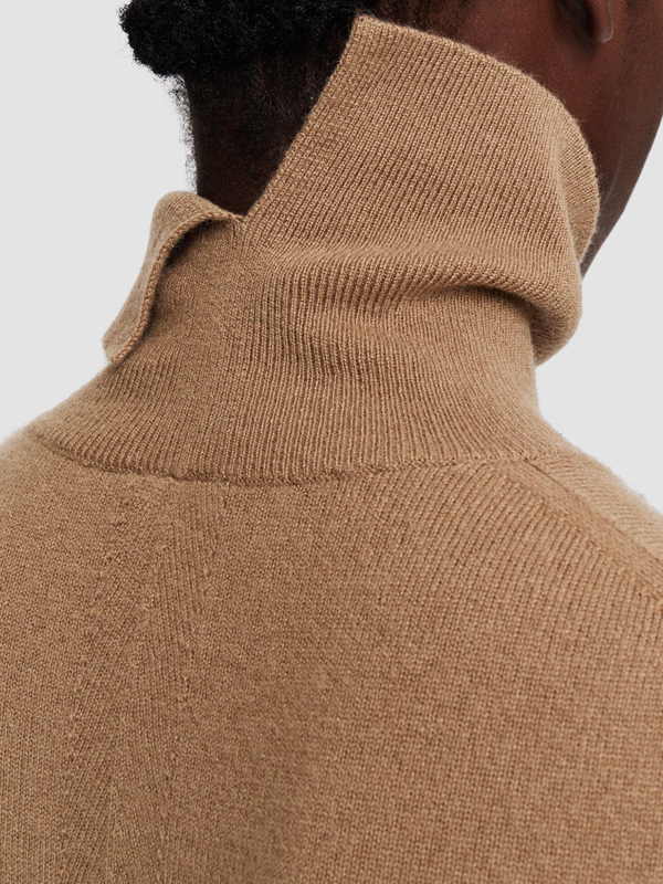 Женский кашемировый однотонный пуловер-свитер с высоким воротом и #039;Ы