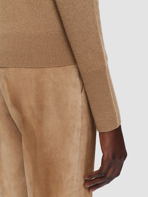 Женский кашемировый однотонный пуловер-свитер с высоким воротом и #039;Ы