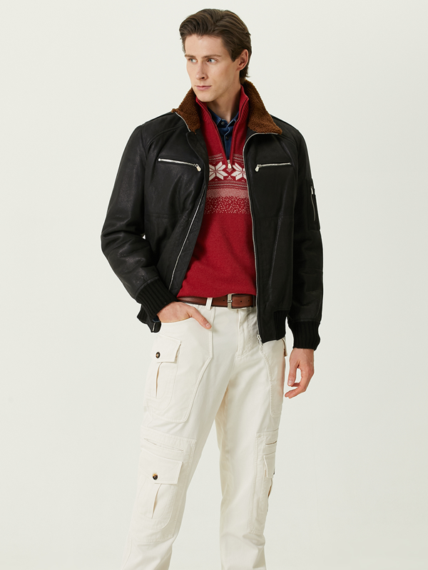 Мужские и#039;рождественский свитер с жаккардовой вязкой, пуловеры на молнии