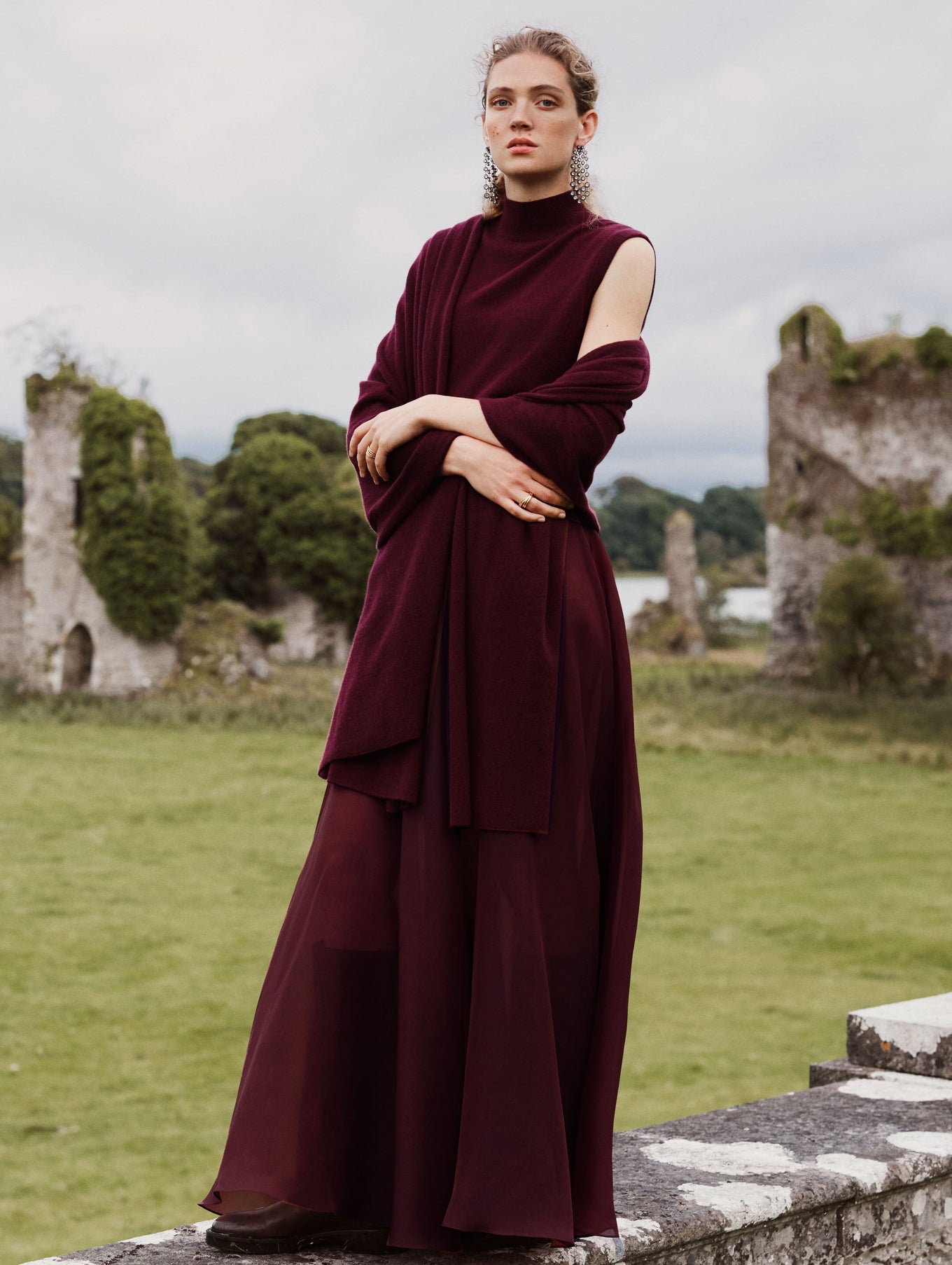 Модный женский свитер из красной шерстяной пряжи ANCORA&#039;s