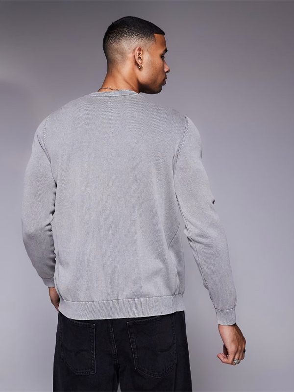 Вяжем мужской и#039;s Серый свитер-кардиган на пуговицах