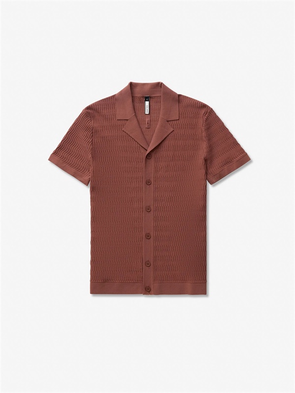 Изготовленная на заказ Красная мужская трикотажная рубашка с коротким рукавом{2} _BOS_Трикотажная рубашка с коротким рукавом