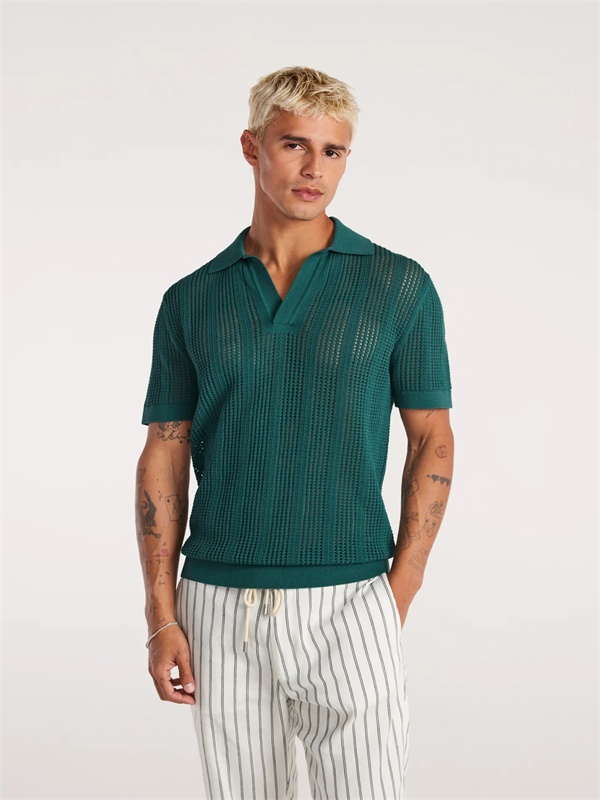 Мужская вязаная рубашка поло на заказ&темно-зеленая трикотажная рубашка-поло amp;#039;s