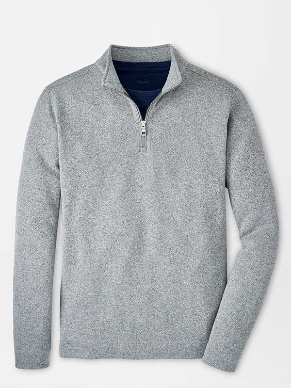 FNJIA, однотонный мужской джемпер на молнии 1/4, трикотажный свитер на половину молнии для мужчин