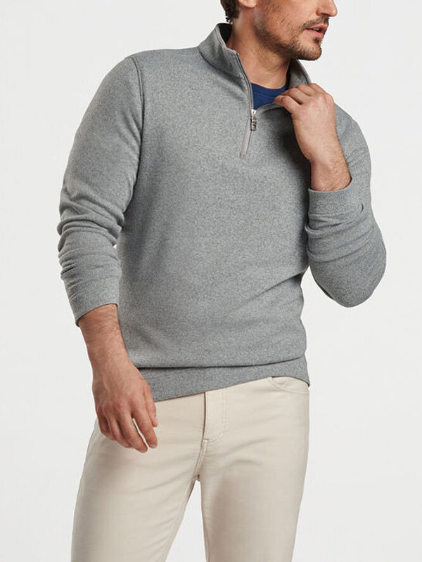 FNJIA, однотонный мужской джемпер на молнии 1/4, трикотажный свитер на половину молнии для мужчин