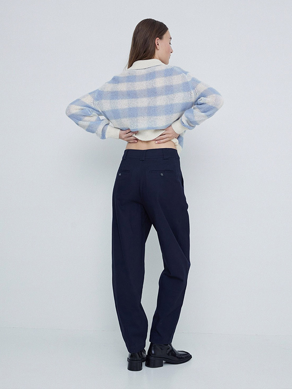 Вязаный свитер в клетку для женщин на заказ&вязаный свитер в клетку с воротником-поло amp;#039;s