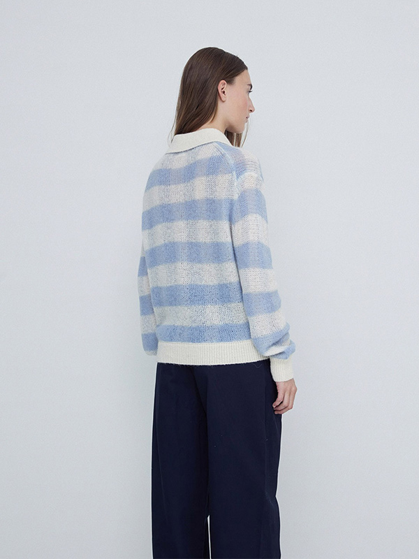 Вязаный свитер в клетку для женщин на заказ&вязаный свитер в клетку с воротником-поло amp;#039;s