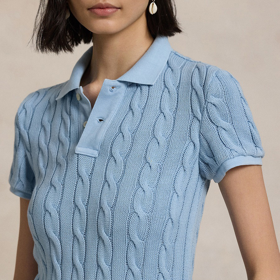 Женская вязаная рубашка поло с плетением на заказ&amp;#039;s