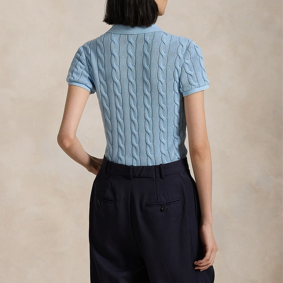 Женская вязаная рубашка поло с плетением на заказ&amp;#039;s