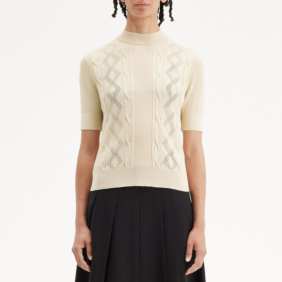 Короткий свитер с ромбовидным дизайном, связанный на заказ