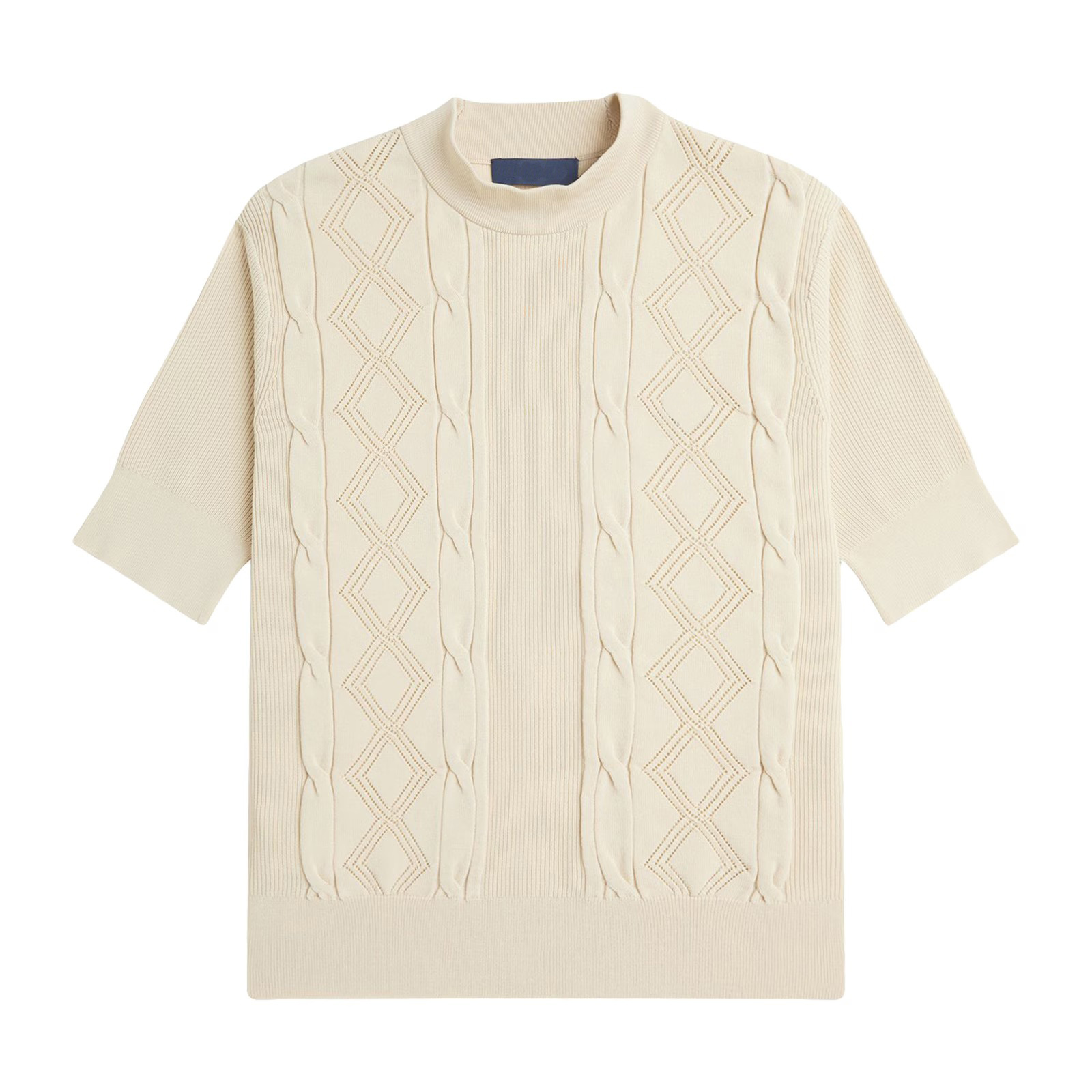 Короткий свитер с ромбовидным дизайном, связанный на заказ