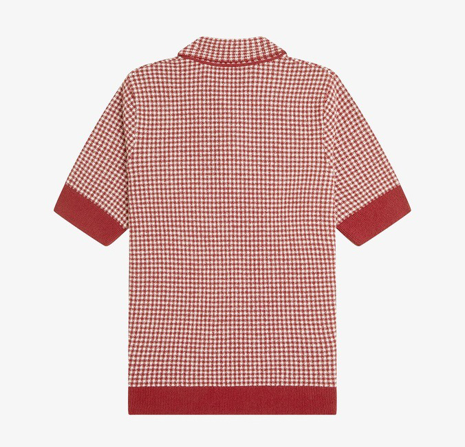 Изготовленная на заказ клетчатая вязаная жаккардовая женская рубашка поло в клетку