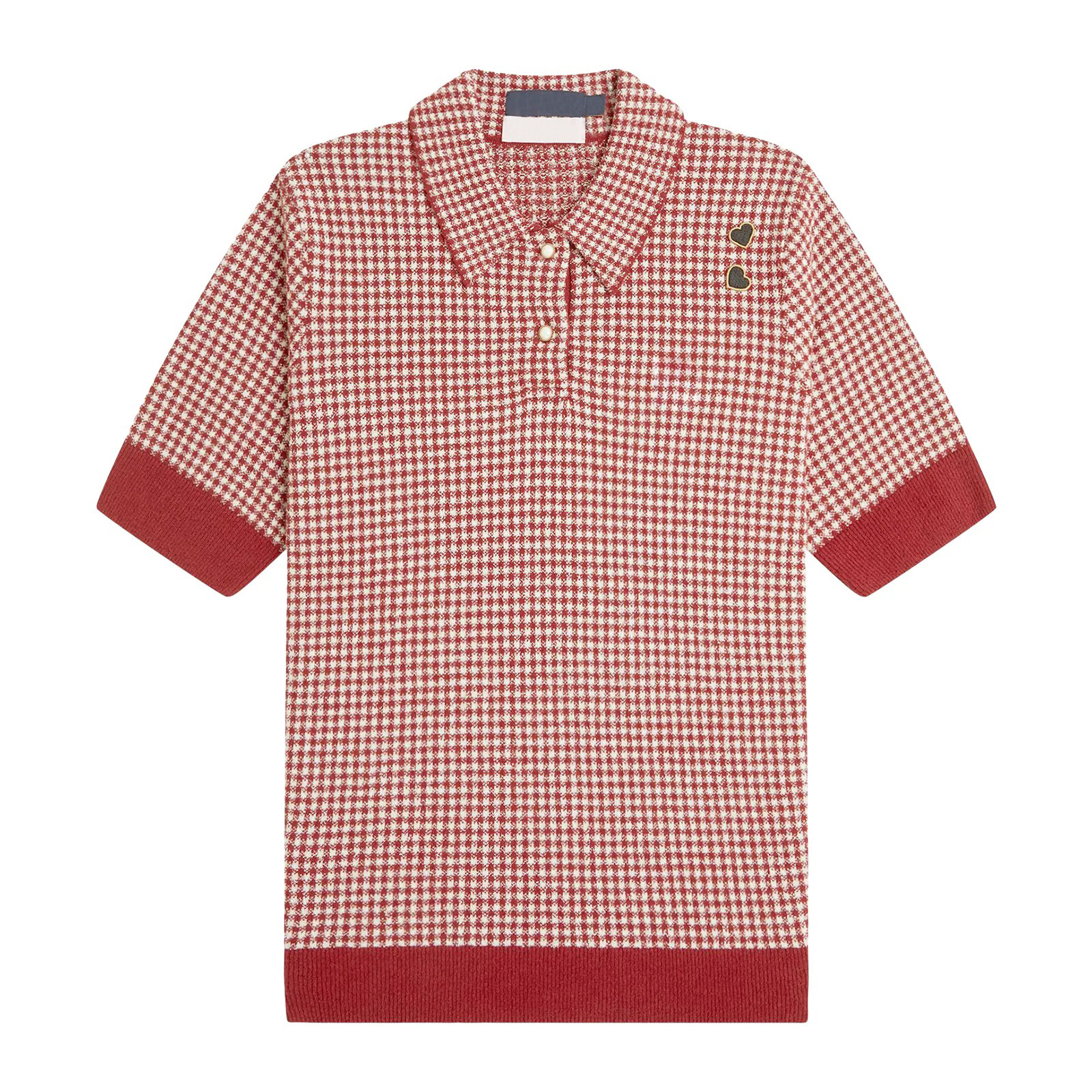 Изготовленная на заказ клетчатая вязаная жаккардовая женская рубашка поло в клетку