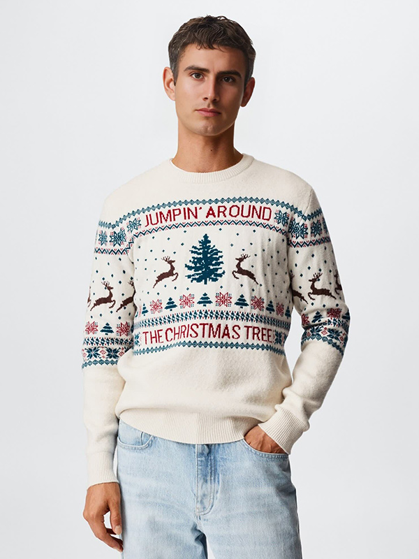 Изготовленный на заказ мужской жаккардовый рождественский свитер Ugly от фабрики Рождественский джемпер