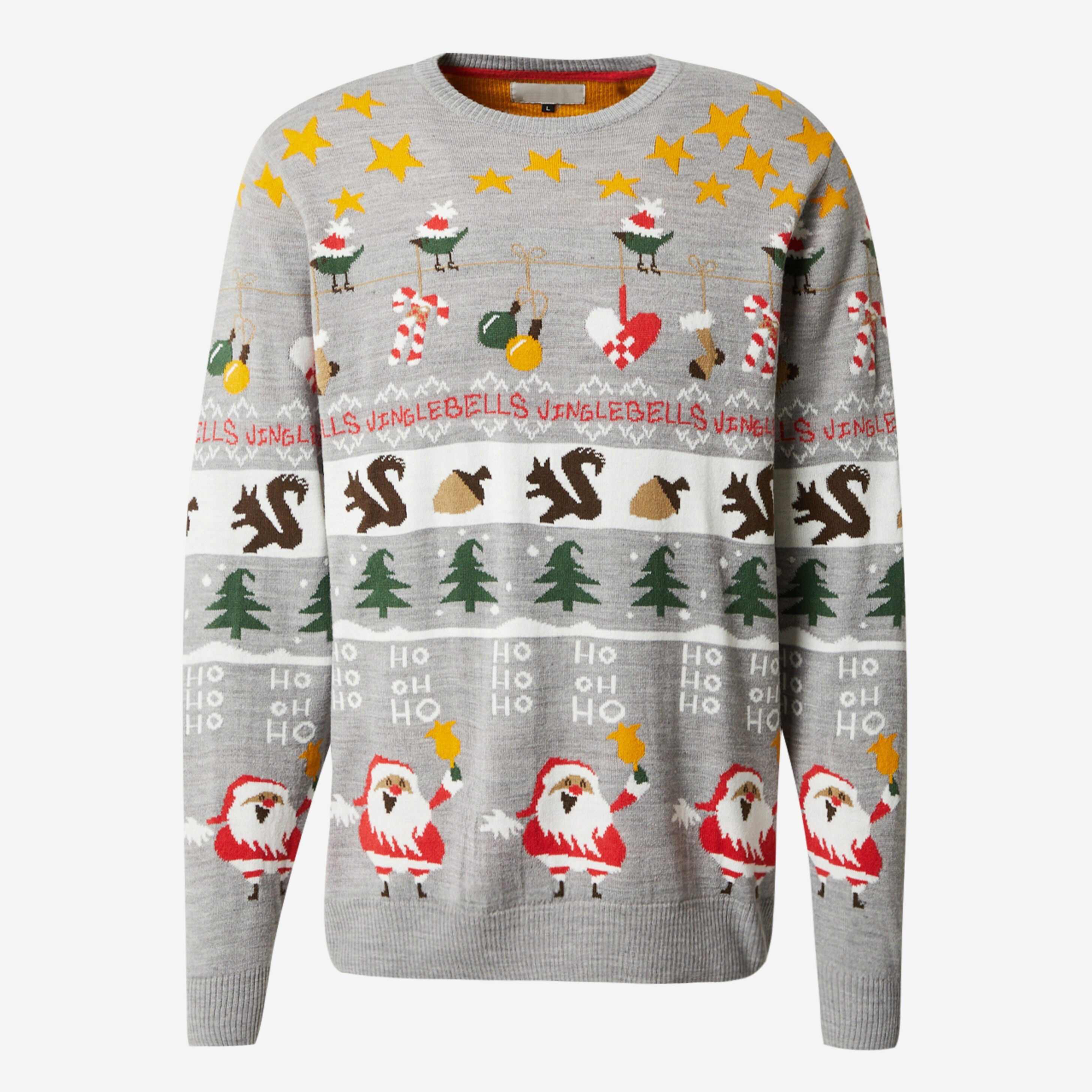 Мужской жаккардовый рождественский джемпер FNJIA, уродливый рождественский свитер