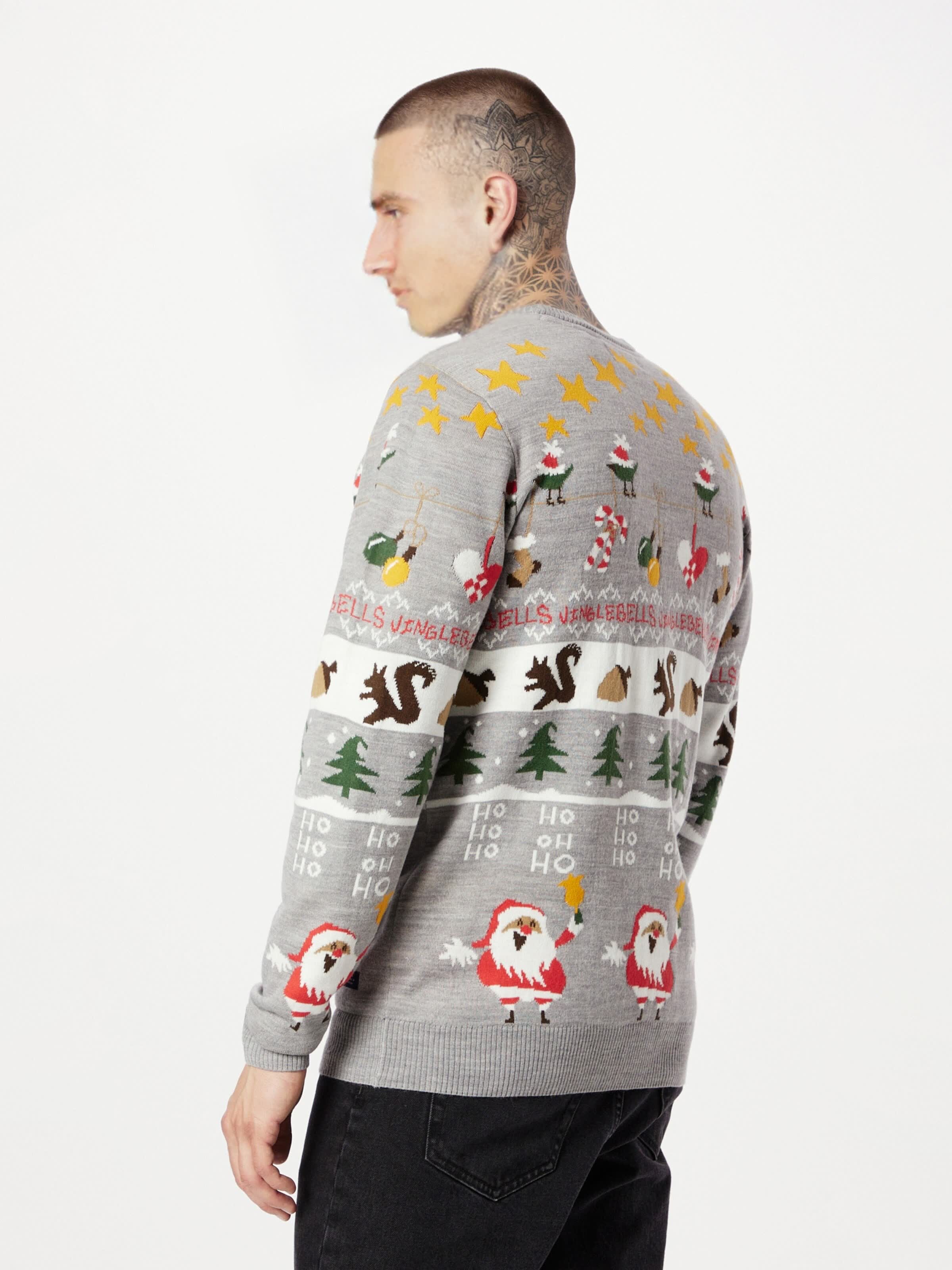 Мужской жаккардовый рождественский джемпер FNJIA, уродливый рождественский свитер