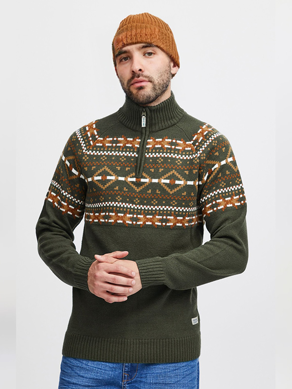 Изготовленный на заказ мужской рождественский свитер нового дизайна на молнии 1/4