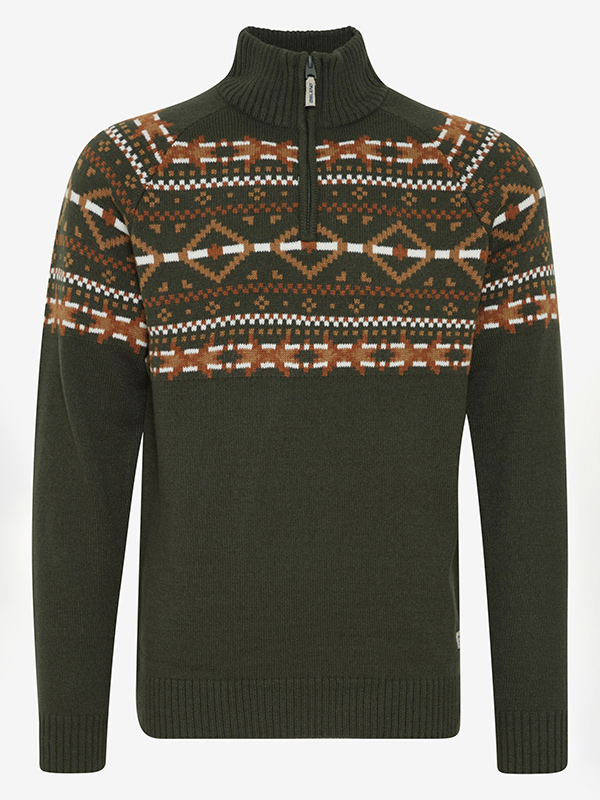 Изготовленный на заказ мужской рождественский свитер нового дизайна на молнии 1/4