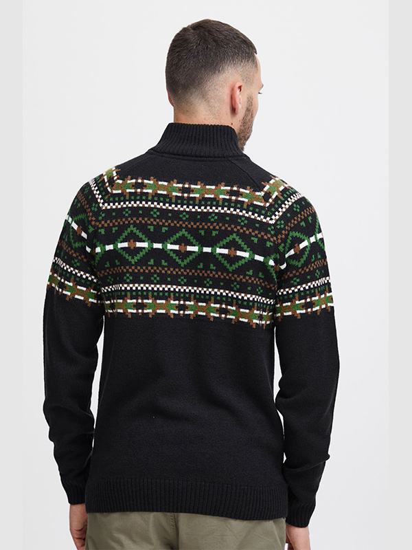 Изготовленный на заказ мужской жаккардовый рождественский свитер с застежкой-молнией на половину длины