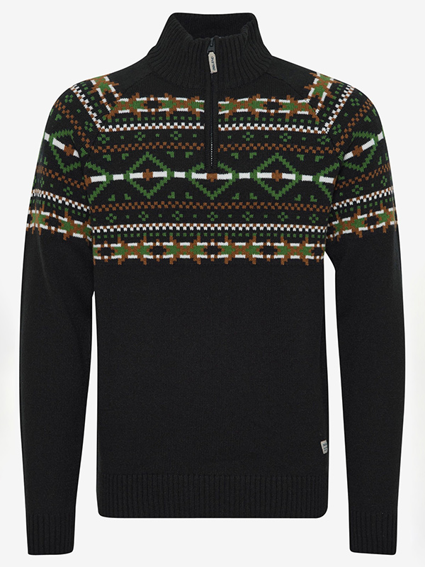Изготовленный на заказ мужской жаккардовый рождественский свитер с застежкой-молнией на половину длины