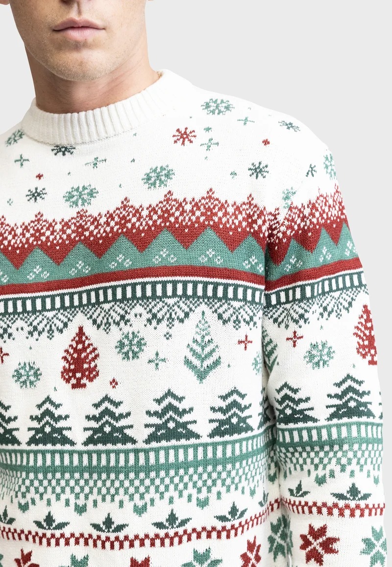 Изготовленный на заказ свитер с рождественским рисунком нового дизайна FNJIA 2025