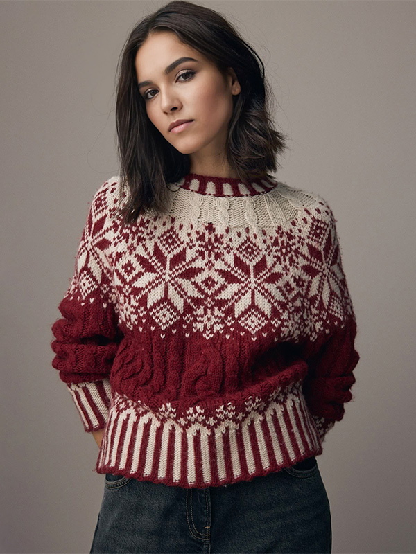 Изготовленный на заказ женский рождественский свитер FNJIA 7GG