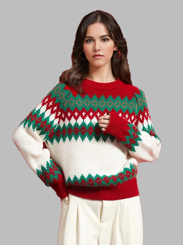 Изготовленный на заказ праздничный повседневный женский свитер FNJIA Fashin&#039;s