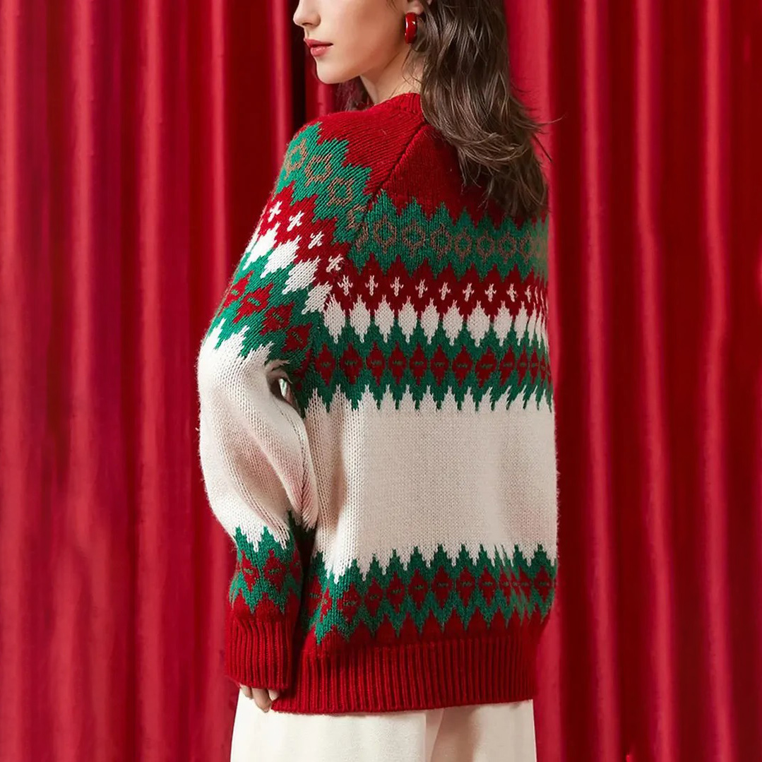 Изготовленный на заказ праздничный повседневный женский свитер FNJIA Fashin&amp;#039;s