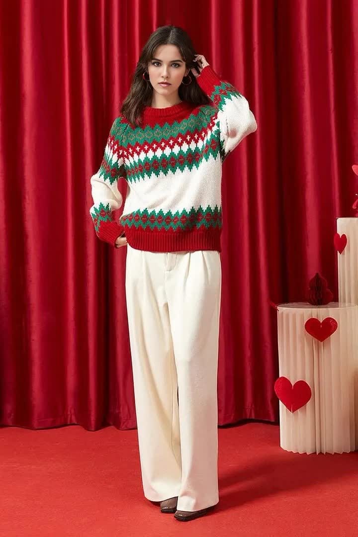 Изготовленный на заказ праздничный повседневный женский свитер FNJIA Fashin&amp;#039;s