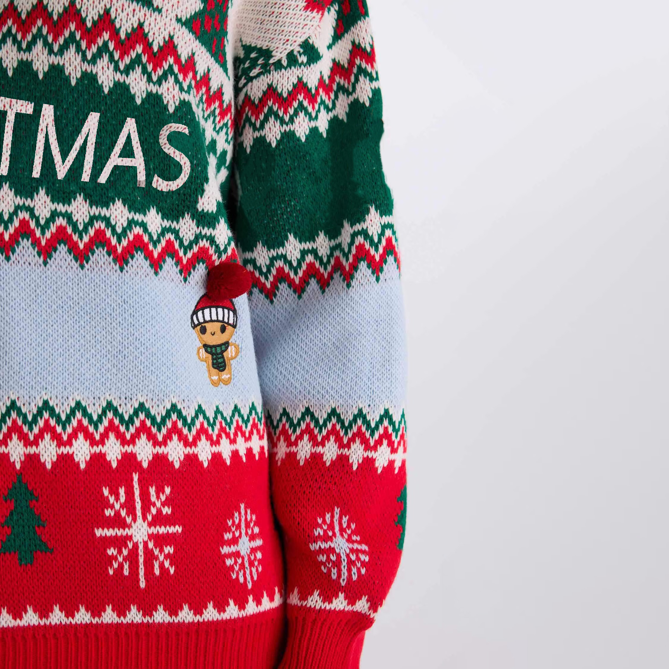 Изготовленный на заказ женский жаккардовый рождественский джемпер нового дизайна FNJIA