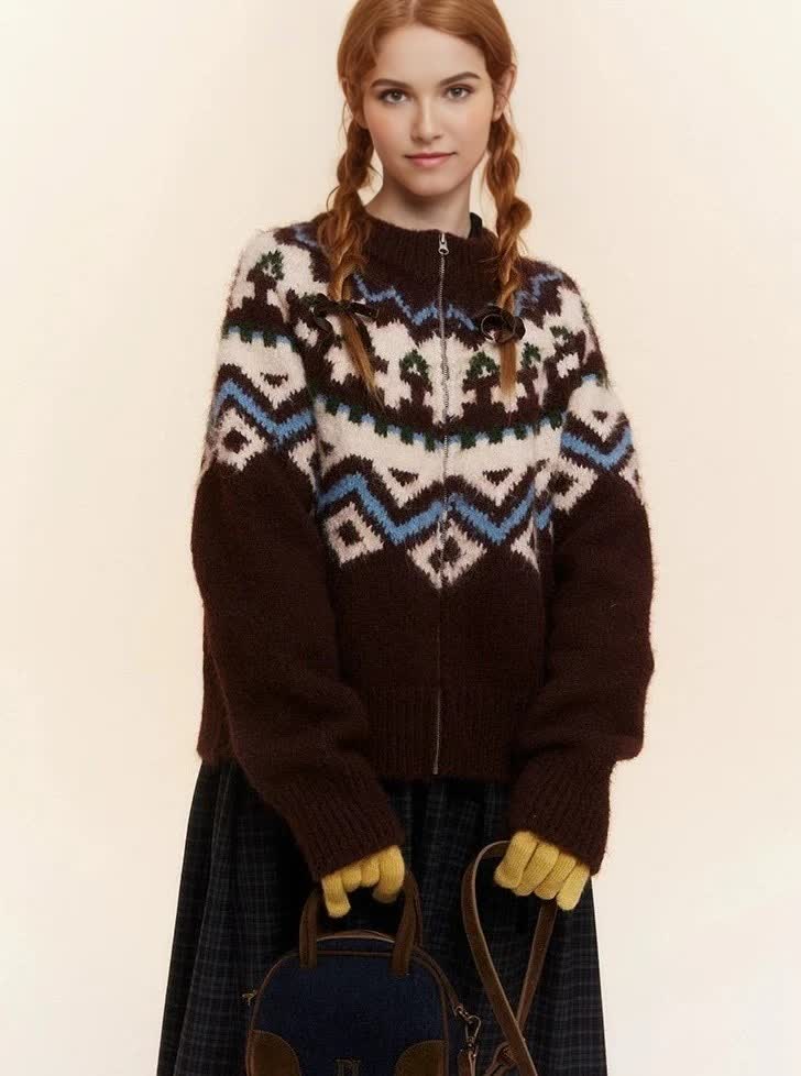 Изготовленный на заказ женский Рождественский свитер грубой вязки из жаккардового шнура