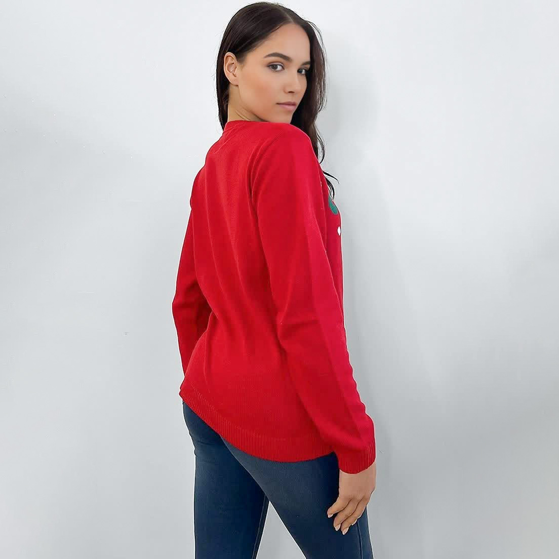 Изготовленный на заказ жаккардовый Рождественский джемпер FNJIA для женщин, уродливый Рождественский свитер