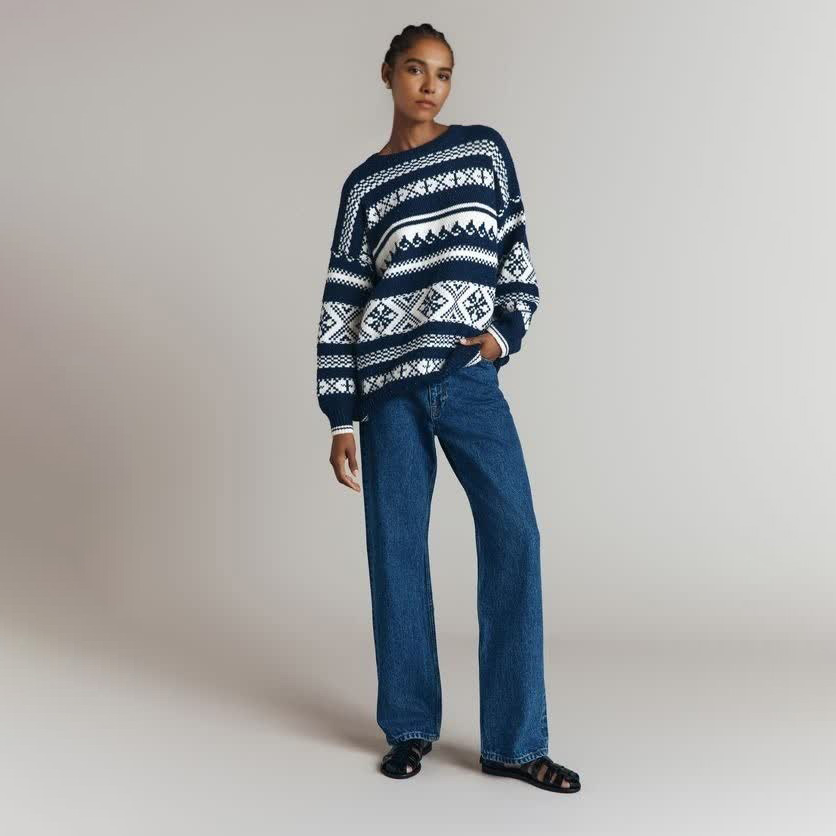 Праздничный свитер из жаккарда FNJIA, выполненный на заказ, Унисекс, уродливый повседневный джемпер